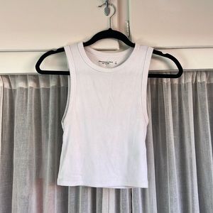 A&F White Cropped Tank Top